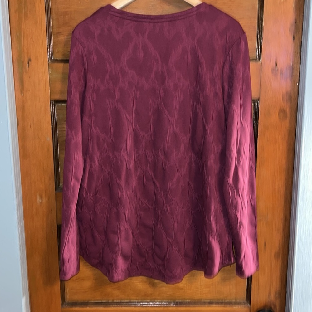 Vera Wang maroon knit top medium - Picture 5 of 7